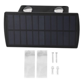 Solar Outdoor Wall Lights IP65 Waterproof Double Headed Solar Wall Sconce for Garden Steps White Light