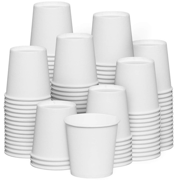 Comfy Package [300 Count] 4 oz. White Paper Cups, Small Disposable Bathroom, Espresso, Mouthwash Cups