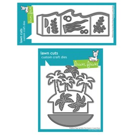 Lawn Fawn Platform Pop-Up Wave Wrap Around and Pop-up Palm Tree Inserts, 2 Item Bundle