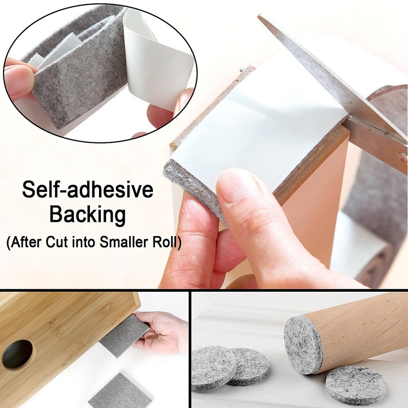 CenterZ 1/5" Thick Self Adhesive Felt Tape Roll - 3.94