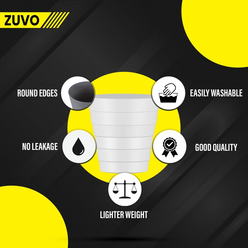 Zuvo Plastic Paper Bin 5L - Shatter-Proof Waste Basket for