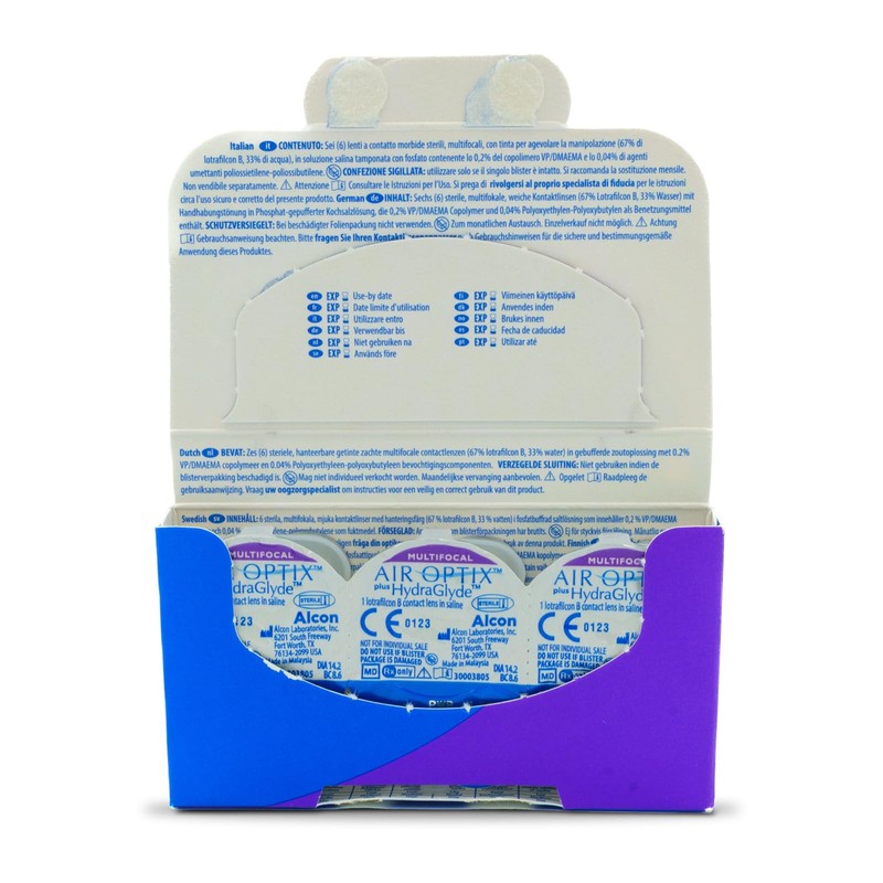 Air Optix plus HydraGlyde Multifocal Monatslinsen weich, 6 Stück, BC