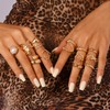 IUSOJOJN Chunky Gold Stackable Rings Set for Women,14K Gold Plated