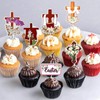 18Pcs Cross Cupcake Toppers - Religious Party Cupcake Toppers,Happy Easter