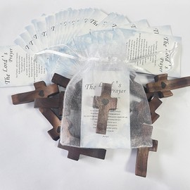 35PCS Wooden Cross, Pocket Cross in Bulk - 2in Small Wood Cross for Prayer