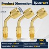 3Pcs A2L R32 R454B Brass Adapter Set, 1/4" LH Female