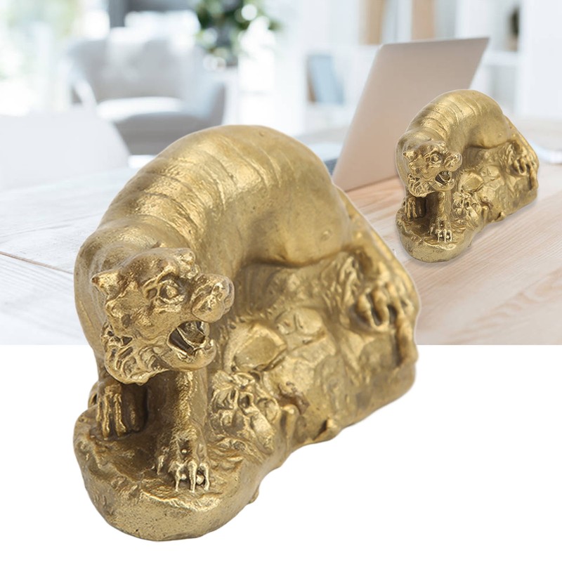 Brass Tiger Statue Ferocious Tiger Durable Brass Rustproof Durable Sturdy