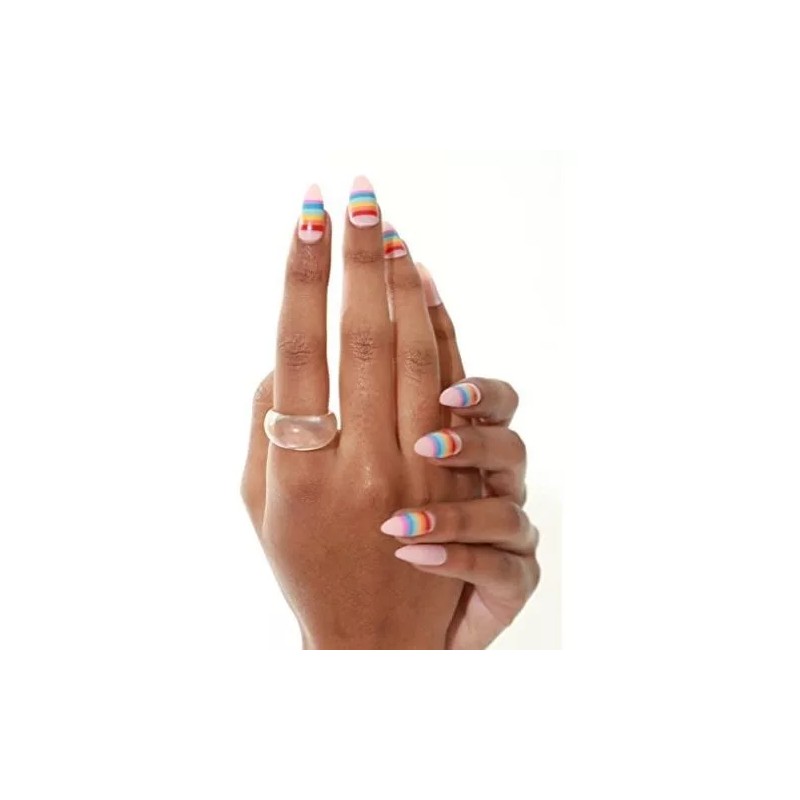 Paintlab Uñas Press On Paintlab 24 Uñas Diseño Arcoiris Con