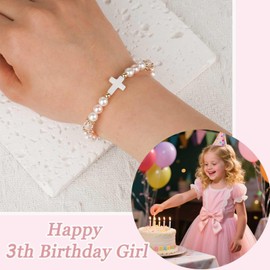 CXLDTE 3 Year Old Girl Gifts，Birthday Gifts for 3 Year Old Girl Ideas Bracelet Religious Jewelry Little Girls Bonus Daughter In Law Kids Granddaughter Gifts from Mom Dad Grandpa Grandma