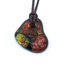 Heart Pendant, Heart Necklace, Glass Pendant, Dichroic Glass Pendant, Handmade Glass Pendant, Rainbow Pendant, Multicoloured Pendant, Mosaic Pendant, 3cm x 2.5cm