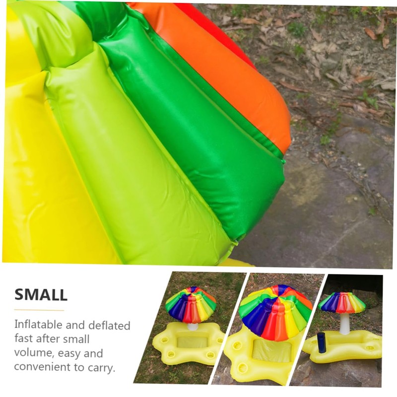WHAMVOX Inflatable Toy Sun Umbrella Pool Cooler Floating Drink Holder