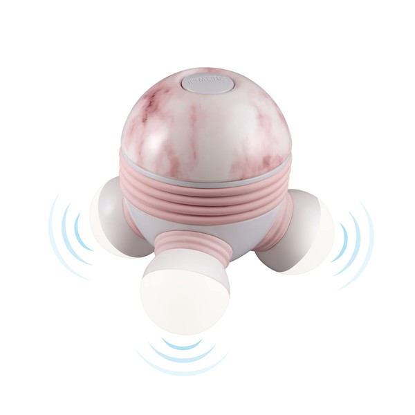 Homedics Marbelous Mini Massager, Small and Easy to Use, Battery Operated Vibrating Massager, Relaxing Spot Massage for Neck, Shoulders, Legs, Soothes Tension, Illuminated Massage Nodes (Pink)
