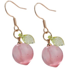 Gatuida Peach Dangle Earrings for Teen Lightweight Drop Earrings with Delicate Pink Color Fashion Jewelry for Women Durable and Fade Resistant for Daily Wear and Parties