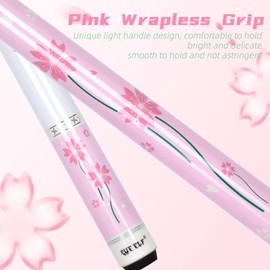 CUEELF Pink Pool Cue Stick 58inches Canadian Maple Billiard Cue Sticks Professional Pool Stick Gifts for Women and Ladies (Pink Flower, 20 oz)