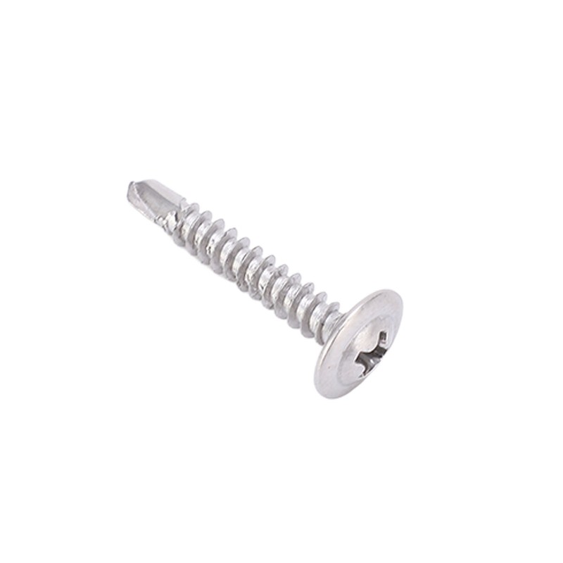 100Pcs Self Drilling Screw M4.2x25 Round Washer Stainless Steel Fastener