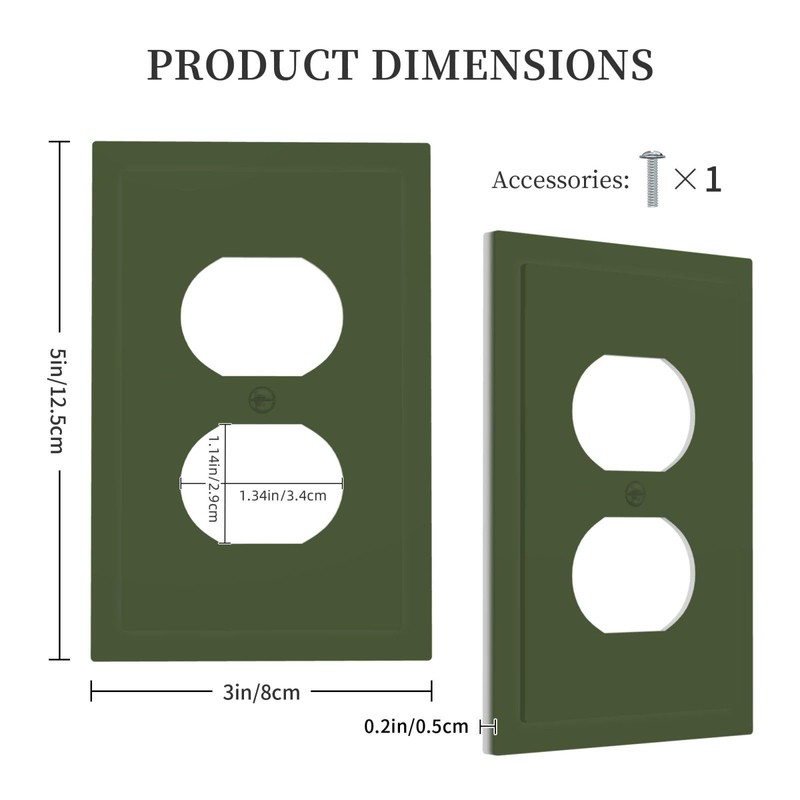 Wmhusu Outlet Covers Olive Green 1 Gang Duplex Light Switch