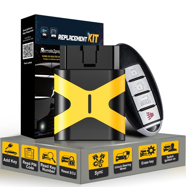 Remote2program Smart Car Key Keyless Entry Remote and DIY Programmer