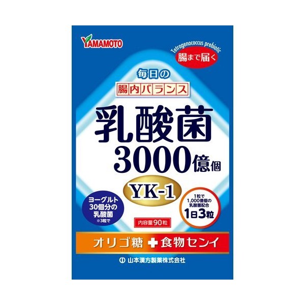 【3個セット】【山本漢方】 乳酸菌粒 90粒×3個