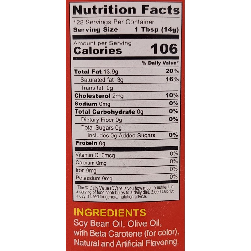 Premium Popcorn Butter Flavored Oil Geroge Washington's Favorite 1/2 Gallon