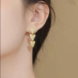 SLUYNZ 925 Sterling Silver Shiny CZ Heart Dangle Earrings for Women Teen Girls Heart Drop Earrings Wedding Sweet Love Dangle Earrings, Sterling Silver