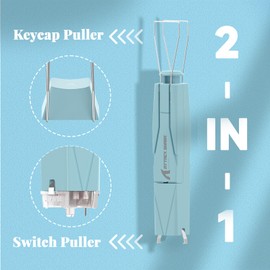 ATTACK SHARK KS01 2-in-1 Keycap Puller and Switch Puller for Mechanical Gaming Keyboards, Adjustable 304 Stainless Steel Keycap Remover, Effortless Switch Remover for Office Home- Blue