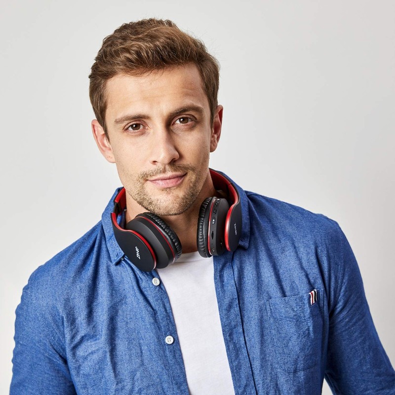 zihnic Bluetooth Over-Ear Headphones, Foldable Wireless and Wired Stereo Headset