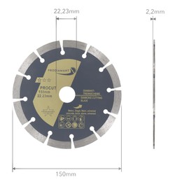 Prodiamant Diamond Cutting Disc - Concrete, Stone, Brick, Universal - Saw Blade for Dry and Wet Cutting