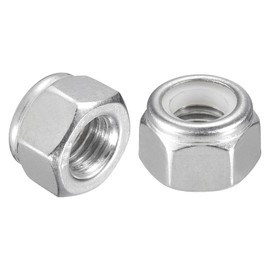 TA-VIGOR 50Pcs 5/16"-24 Nylon Hex Lock Nuts, 304 Stainless Steel Nylon Insert Self-locking Nuts, Hexagon Threaded Nyloc Nut for Lock Washers Bolts Screws