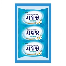 Mugunghwa Showerang White Floral Face & Body Soap 130g Pack of 3 2ea