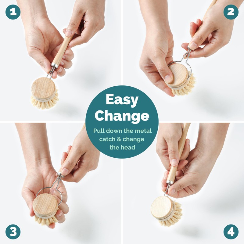 Jungle Culture Replacement Brush Heads for Eco Dish Brush •