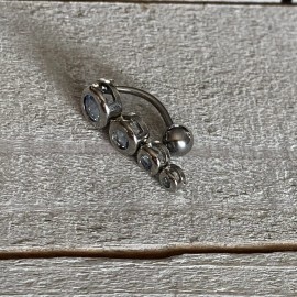 Unbranded 16g Blue Round Bubble Gem Reverse Top Down Dangle Belly Button Navel Ring