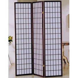 AMBfurniture.com 3 panel cherry finish room divider shoji screen