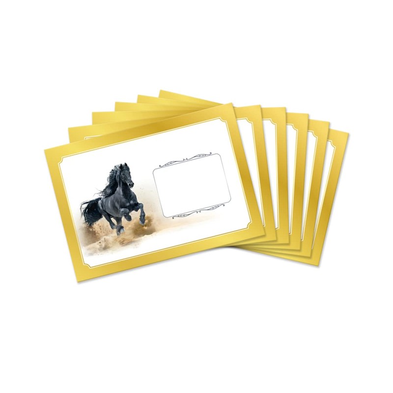 Letter Paper Set A5 with Envelopes Children's Horse Black for