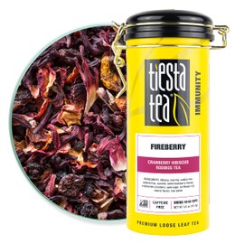 Tiesta Tea - Fireberry, Cranberry Hibiscus Rooibos Tea, Loose Leaf, Up to 50 Cups, Make Hot or Iced, Non-Caffeinated, 5 Ounce Refillable Tin
