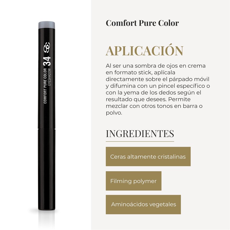 SALERM Eyeshadow on Stick, Comfort Pure Color Eyeshadow, Blue, Cream,