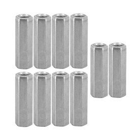 10Pcs M8 Long Rod Nut Hex Coupling Nut Hexagonal Sleeve Nut Standoff Threaded Fasteners (M8*40)
