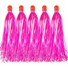 Fishing Teaser Lure,5pcs Mylar Flash Teaser Tail with Weighted Jig Head Bullet Sinker 0.3oz Strips Bucktail Teaser Trolling Skirts Hair for Saltwater Freshwater Pink