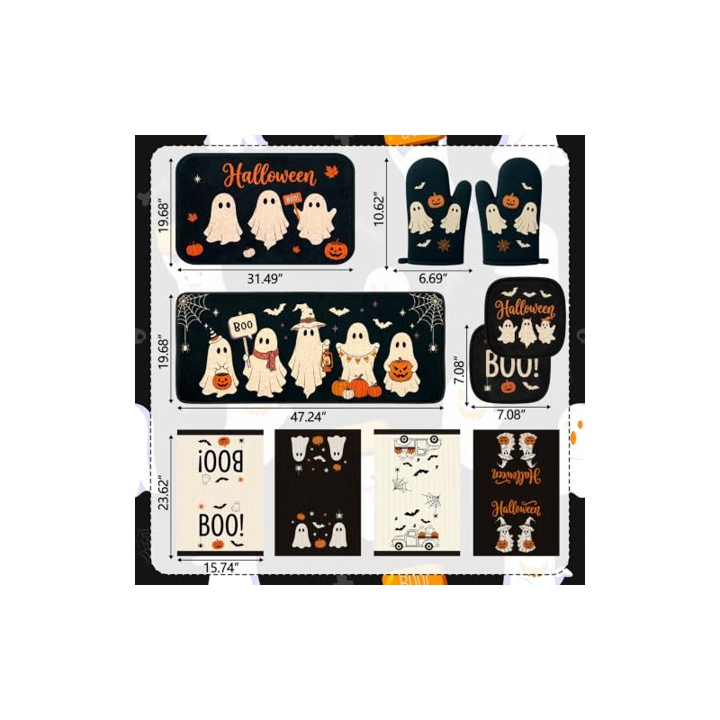 Juego de 10 accesorios de cocina de fantasmas de Halloween