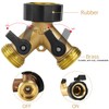 Aohcae 2-Way Water Distributor 3/4 Inch, Brass Hose Connector, Water