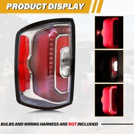 LIWEDFG LED Tail Light Assembly Compatible with GMC Sierra 1500 Denali 2014 2015 2016 2017 2018, LED Type Brake Rear Lamp Replacement for 84365930 84233587 GM2800295, Left Driver Side Taillight