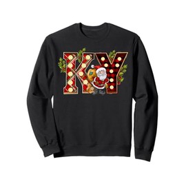 Kentucky And Santa Claus Buffalo Plaid Christmas Gifts Sweatshirt