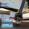 Auto Retractable Ratchet Tie Down Straps Bolt-On Transom Strap