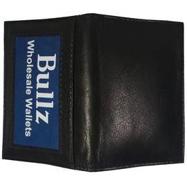 Texan Bull Leather Credit Card & Id Holder Slim Design Black Mens Wallet