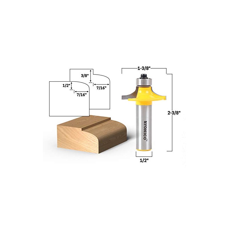 YONICO Router Bits Table Edge Thumbnail 1-3/8-Inch Diameter Thumbnail 1/2-Inch