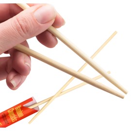 Individually Wrapped, Disposable 9 in Bamboo Chopsticks 100 Pk. Sleeved and Separated for Use in Chinese, Hibachi or Asian Restaurants. Splinter-Free Wrapped to Include with Carryout, Togo and Takeout