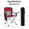 Simple Deluxe Red Portable Camping Chair Heavy Duty Folding Chair