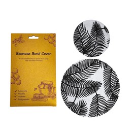 Natural Organic Beeswax Bowl Covers with Elastic Band, Pack of 2, Sustainable and Reusable Cover for Food, Perfect as a Lid for Keeping Food Fresh and Storing Food