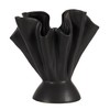 Bloomingville Stoneware Ruffled Vase with Reactive Glaze, Black