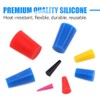 Glarks 100Pcs Silicone Rubber Tapered Plug Assortment Kit for Masking