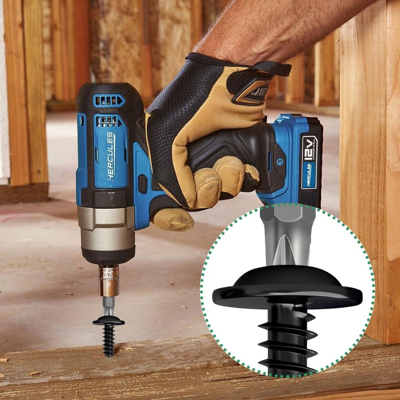 HXJDAM 140Pcs M4.2x32mm Black Self Tapping Screws, Flat Head Screws,